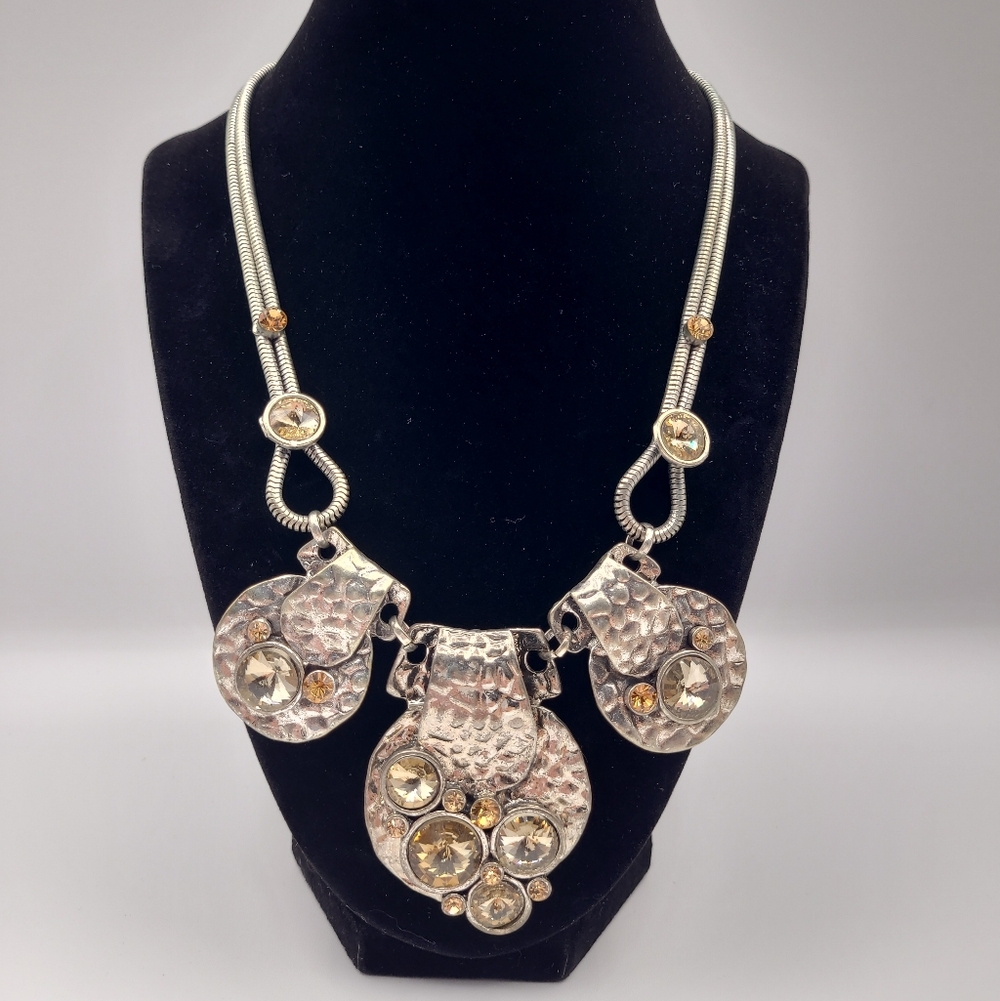 Vintage Y2K Silver Tone Statement Necklace